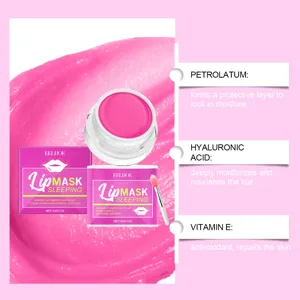 EELHOE mascarilla labial hidratante detalles que muestran ingredientes como vaselina y vitamina E.