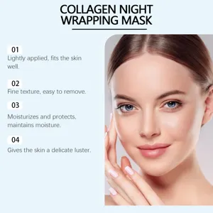 Vue détaillée du masque de nuit peel-off au collagène, texture lisse pour une hydratation profonde.
