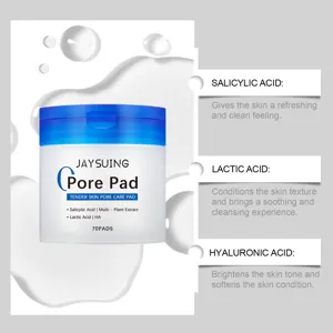 JAYSUING Salizylsäure Poren Reinigende Pads Gesichtspflege Exfoliierende Toner Pads 70 Stk