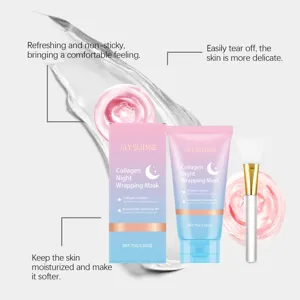 Detail de masque peel-off de nuit au collagene Jaysuing avec hydratation intense et texture gel douce.