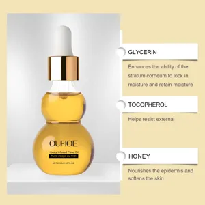 Olio viso infuso al miele con contagocce per un'idratazione profonda, nutrimento e cura della pelle.