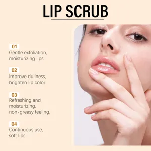 Gommage a levres au curcuma OUHOE pour une exfoliation douce et des levres hydratees.