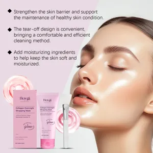 Vista detallada de la mascarilla facial peel-off de colágeno con ingredientes hidratantes.