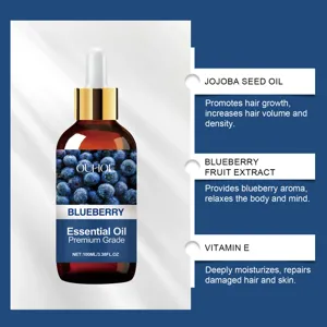 OUHOE blueberry essential oil 100ml with jojoba seed oil and vitamin E for hair and skin.