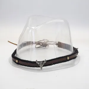 Handmade DIY braided bull skull hat band retro western cowboy hat accessory belt