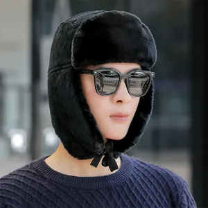 Winter Corduroy Ushanka Mütze für Damen Herren, warme winddichte Ohrenschützer Kappe Detail