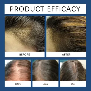 Scalp hair care essential oil detail view showing nourishing efficacy before and after use.