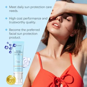 Δροσιστική αντιηλιακή κρέμα προσώπου SPF 50+ για καθημερινή ενυδάτωση και προστασία UV.