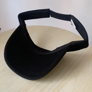 Schwarzer leerer Sonnenschutzhut fuer Damen, Sommer Outdoor UV Schutz Sport Strand Kappe.