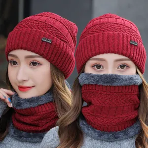 Winter Warm Strickmütze Und Schal Set Fleece Gefüttert Beanie Ohrenschutz Winddicht Outdoor Radsport Mütze Für Herren Damen Lässig