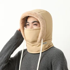 Gorro Aviador Cálido de Invierno para Hombre y Mujer con Forro Polar Protección para Oídos Máscara Calentador de Cuello Integrado