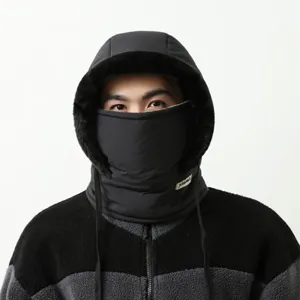 Gorro pasamontañas térmico cortaviento de invierno con forro de felpa para ciclismo y frío