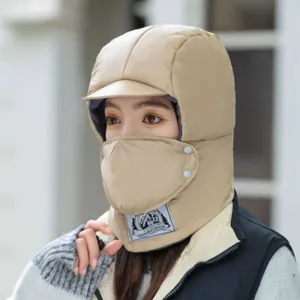 Winter warm trapper hat for women and men, fleece lined thick windproof earflap cap for outdoor ski.