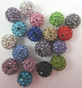 8mm Strass Ton Shamballa Perlen bunte Kristall Lose Perlen für DIY Schmuckherstellung Ohrringe