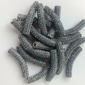 45mm Strass Gebogene Rohren Perlen Shamballa Ton Perlen fur DIY Halskette Armband Schmuck