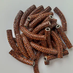 Braune Strass gebogene Röhrenperlen für DIY Schmuckherstellung Halskette Armband Zubehör.