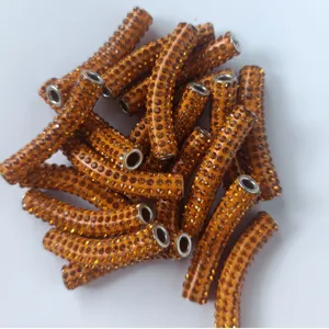 Orange Strass gebogene Röhren Perlen DIY Armband Halskette Schmuckherstellung Zubehör