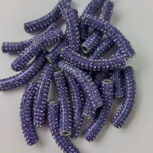 45mm lila ton strass pave gebogene roehrchen perlen fuer diy schmuck herstellung armbaender
