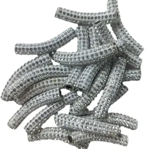 45mm gebogene Strass Perlen Rohren fur DIY Handarbeit Armband Halskette Schmuck