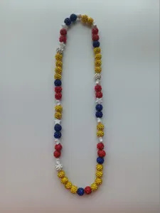 Colorful 12mm rhinestone clay bead Shamballa elastic necklace with star spacers