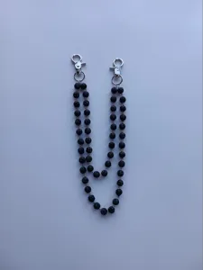 12mm black clay rhinestone ball trouser chain hip-hop double-strand waist chain.