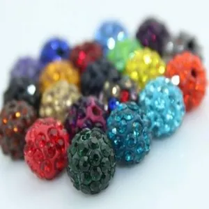 10mm Kristall Strass Fimo Shamballa Perlen bunte DIY Schmuckherstellung Zubehör