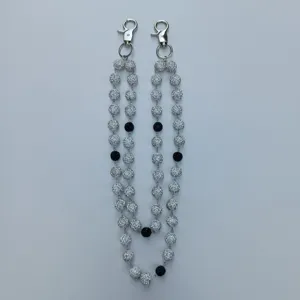 Hip-Hop Rhinestone Disco Ball Pant Chain For Women Men Polymer Clay Acrylic Rose Flower Waist Chain Y2K Punk Jewelry Jean Bag Hanging Chain