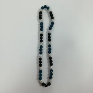 Shamballa rhinestone bead necklace with elastic cord, colorful crystal clay balls for hip-hop.