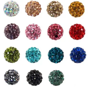 Kleurrijke strass-polymeerklei Shamballa-kralen voor DIY-armband-sieraden maken, 15 kleuren
