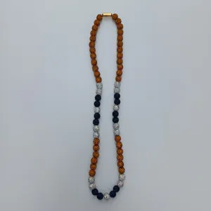 Multi-color rhinestone ball beaded necklace, stylish hip-hop Shamballa jewelry detail view.