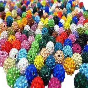 8mm half-drilled crystal clay rhinestone shamballa beads bulk for DIY jewelry making