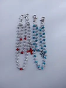 Hip-hop rhinestone ball beaded pant chains with cross pendants for waist decoration