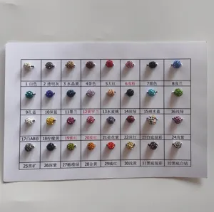 8mm full rhinestone clay shamballa beads color chart main display option set available