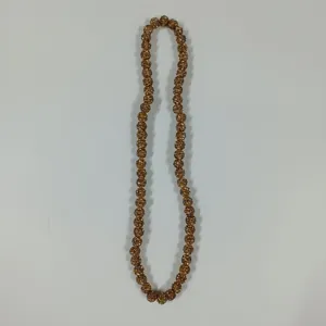 Detailed view of the sparkling rhinestone clay ball beaded necklace, showing exquisite craftsmanship.