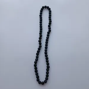 Black Shamballa rhinestone beaded necklace sparkly clay disco ball jewelry accessory