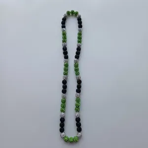 Colorful rhinestone Shamballa bead necklace stylish stretch athletic baseball jewelry design