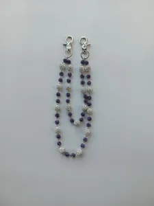 Stylish 12mm purple and silver disco ball beaded chain for hip hop pants and bags