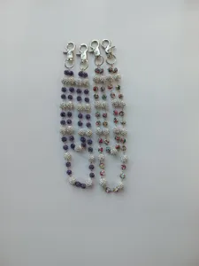 12mm clay pave disco ball beaded pant chains with silver lobster clasps