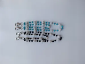 Detailed view of trendy hip-hop style waist chains featuring 12mm clay rhinestone balls
