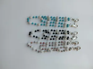 Detailed view of 12mm sparkling clay rhinestone beaded hip-hop pants chains in various colors