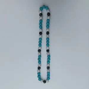 Shamballa rhinestone clay ball beaded necklace multicolored disco ball fashion jewelry item