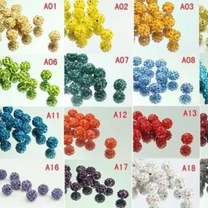 Polymer Clay Rhinestone Disco Ball Loose Beads Double Hole Shamballa Beads For Jewelry Making DIY Craft Bracelet Necklace