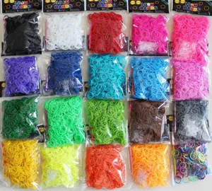 Kit de recambio de gomas elásticas loom de colores con ganchos y clips en S