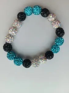 10mm Shamballa crystal beaded elastic bracelet colorful rhinestone stretch jewelry item