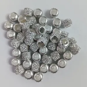 Perles intercalaires en strass argentees perles en vrac metal pour creation bijoux