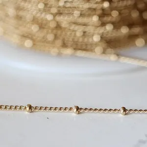 14K Γέμισμα Χρυσού Αλυσίδα Δορυφόρος DIY Κατασκευή Κοσμημάτων Κολιέ Βραχιόλι Αξεσουάρ Χρυσή Αλυσίδα με Χάντρες