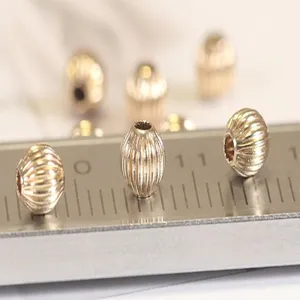 14K gold filled copper pumpkin beads spacer beads for DIY handmade jewelry bracelets necklaces