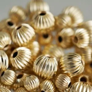 Copper Pumpkin Spacer Beads Gold Silver Plated Small Large Size DIY Jewelry Making Loose Beads Craft Accessories