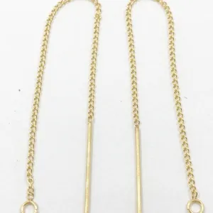Boucles d'Oreilles Tombantes Minimalistes avec Fil d'Oreille en Chaîne O Or Rempli 14K Glands Longs et Courts pour Femmes Cadeau de Bijoux de Mode