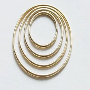 Placcato Oro 14K Minimalista Rotondo Anello Chiuso Anello Snodato Accessori DIY Creazione di Gioielli Metallo Dorato